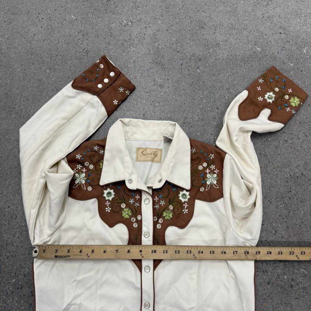 SCULLY Western shirt womens pearl snap embroidered Size Small - Picture 5 of 7